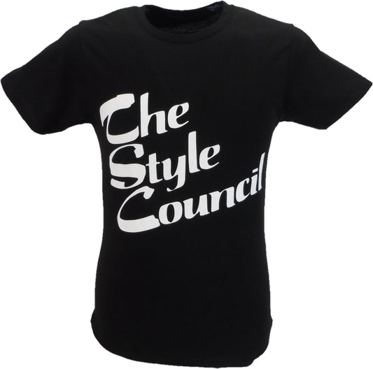 Mens The Style Council Black Stacked Logo Official  T Shirt