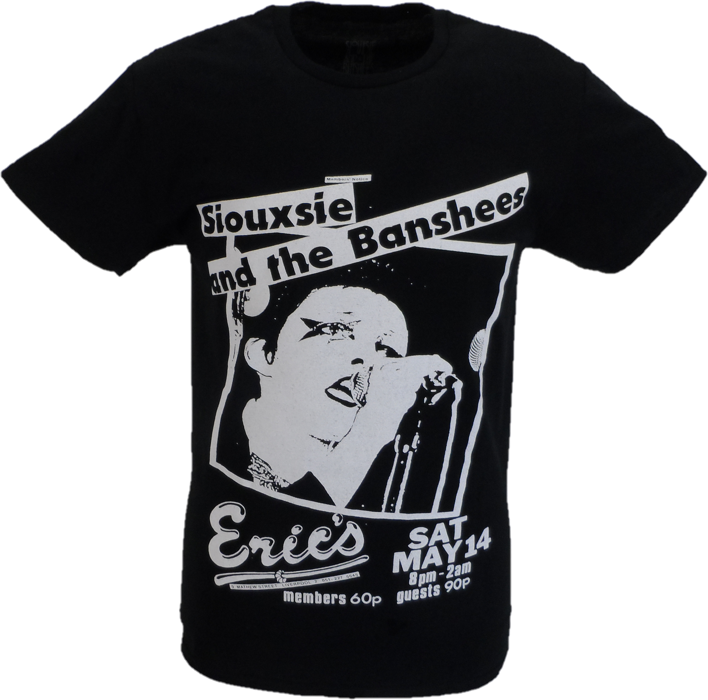 Mens Black Official Siouxsie and The Banshees Live at Erics T Shirt