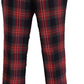 Relco Herren-Hose mit grauem und rotem Schottenmuster im Vintage-Stil Sta Press Trousers