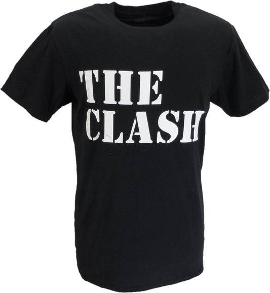Mens Black Official The Clash Stencil Logo T Shirt