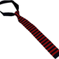 Striped tie with red and black horizontal stripes on a white background