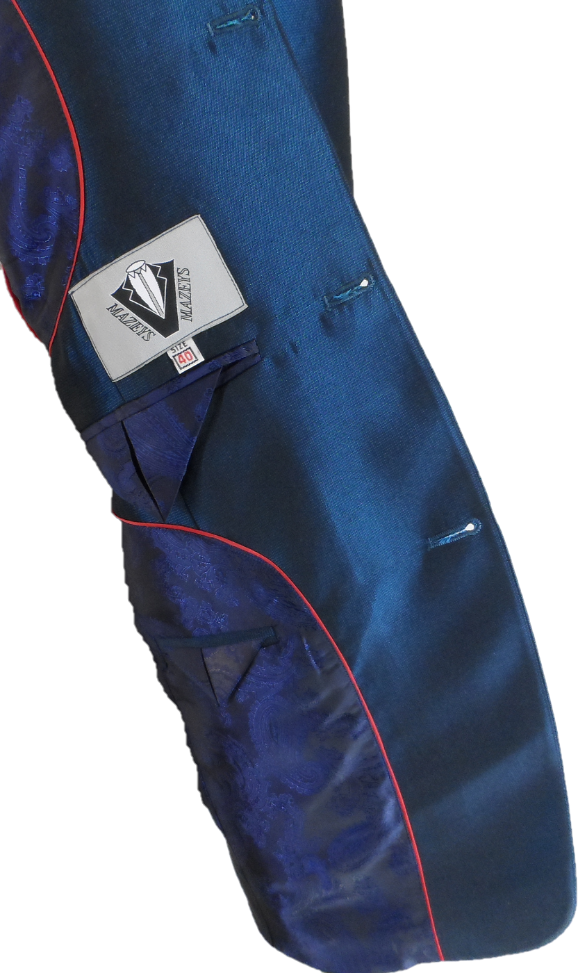 Mazeys Mens Teal Blue Suit Jacket