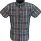 Tootal Mens Red Green Checked 100% Cotton Retro Down Short Sleeve Shirts