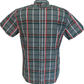 Tootal Mens Red Green Checked 100% Cotton Retro Down Short Sleeve Shirts