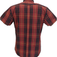 Tootal Mens Oxblood Checked 100% Cotton Retro Down Short Sleeve Shirts