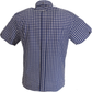 Tootal Mens Blue Mod Target Cotton Retro Down Short Sleeve Shirts