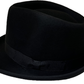 Mens Classic 100% Wool Black Trilby Hat
