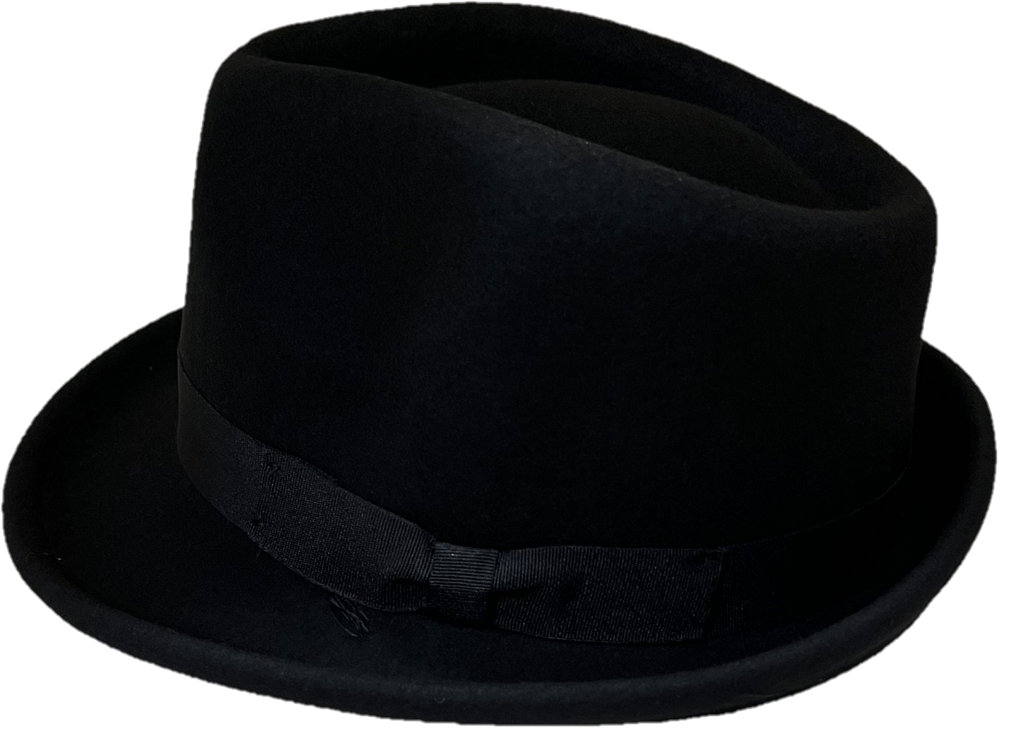 Mens Classic 100% Wool Black Trilby Hat