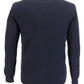 Trojan Records Mens Blue Spear Point Collar Cable Knitted Polo Shirt