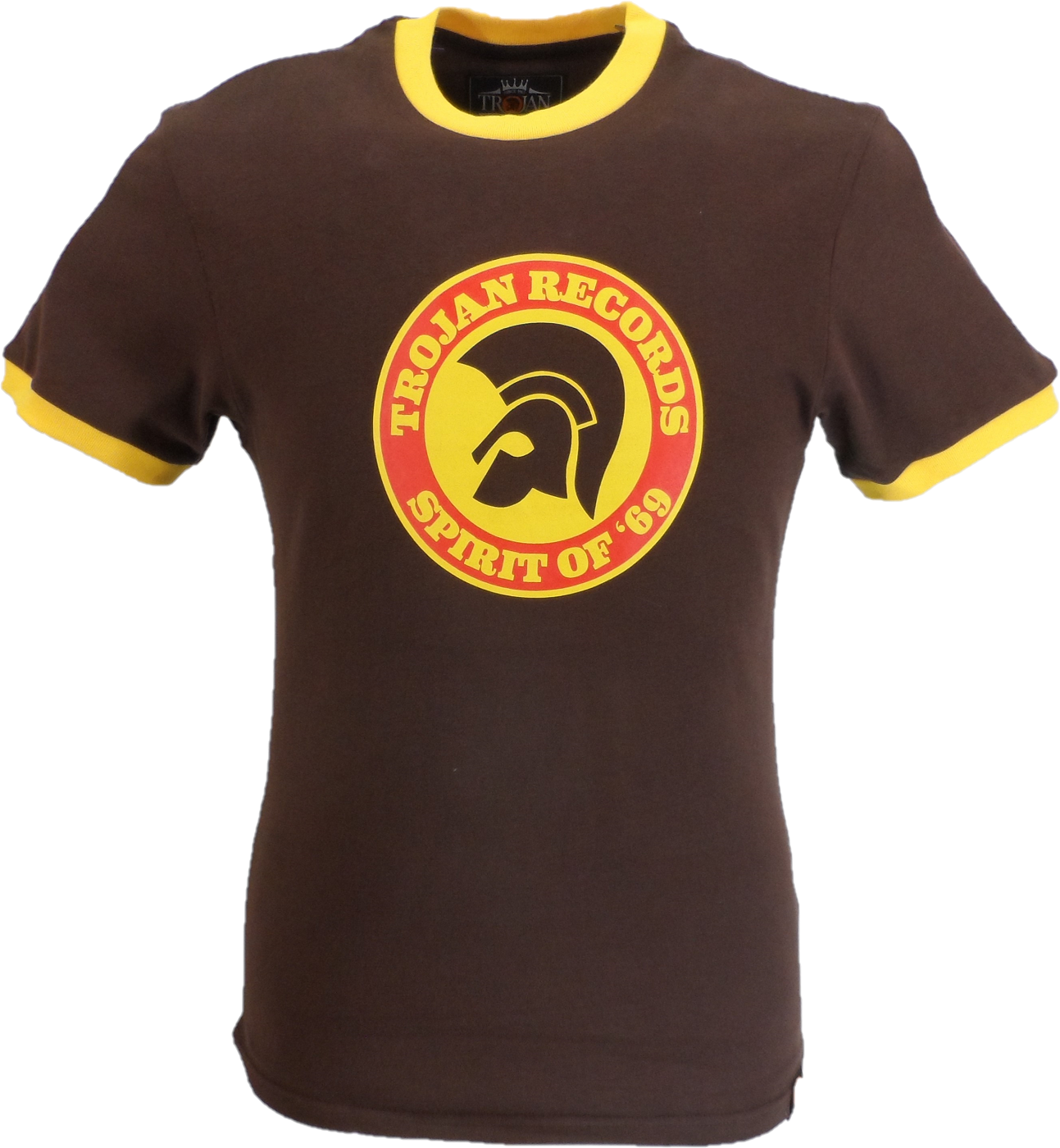 Trojan Records Mens Brown Spirit of 69 100% Cotton Peach T-Shirt