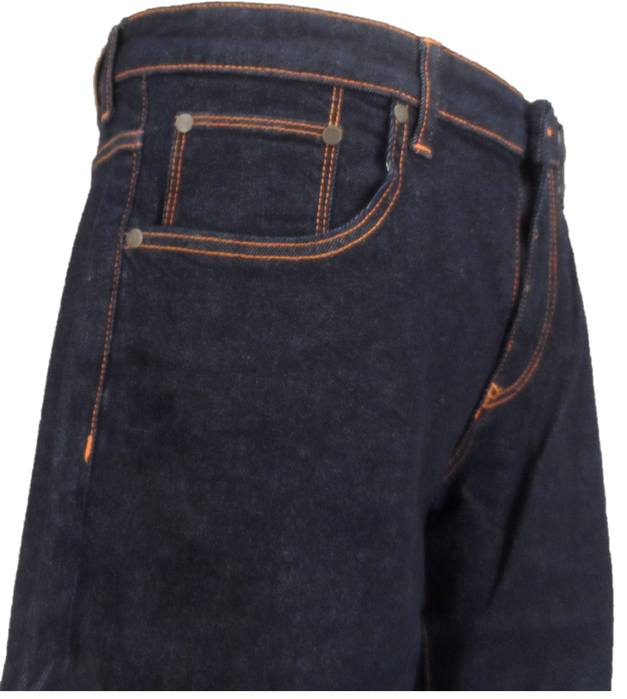 Trojan Mens Signature Orange Stitch Zip Fly Jeans