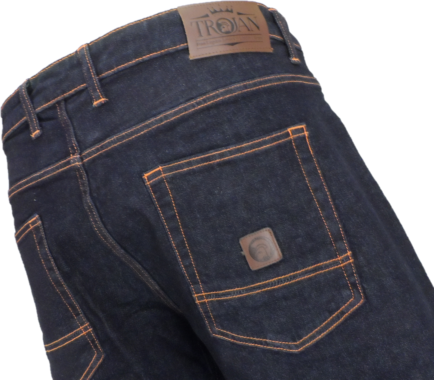 Trojan Mens Signature Orange Stitch Zip Fly Jeans