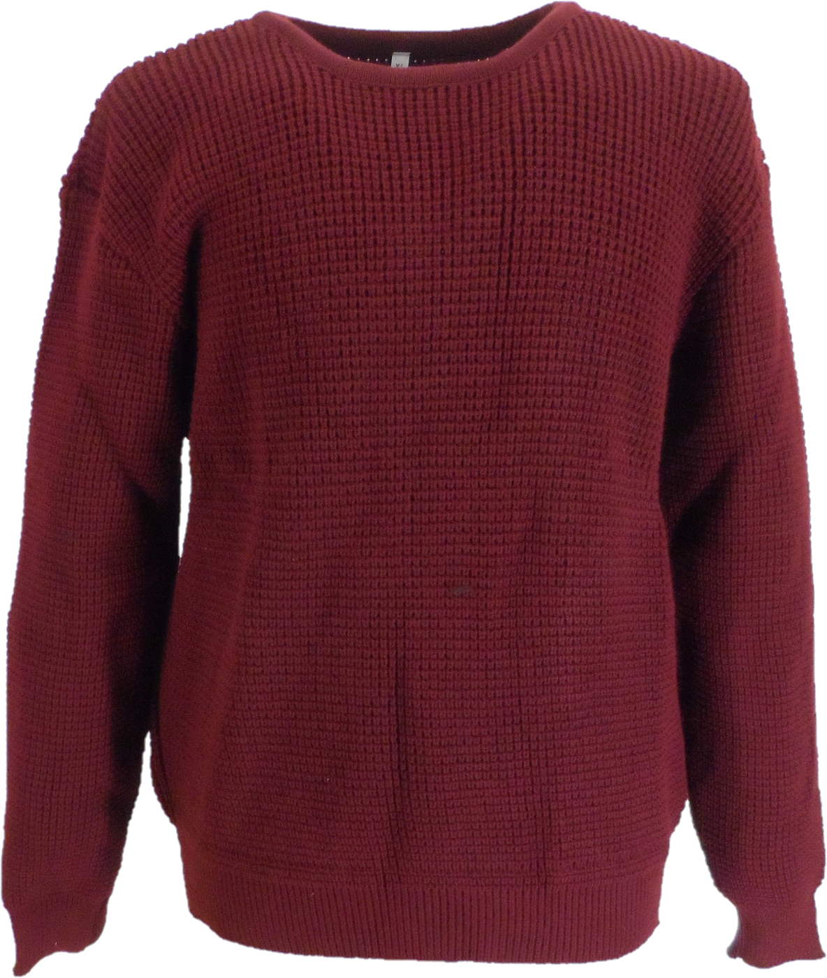 Mens Burgundy Waffle Jumper