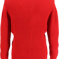 Mazeys Classic Retro Waffle Knit Red Cardigan