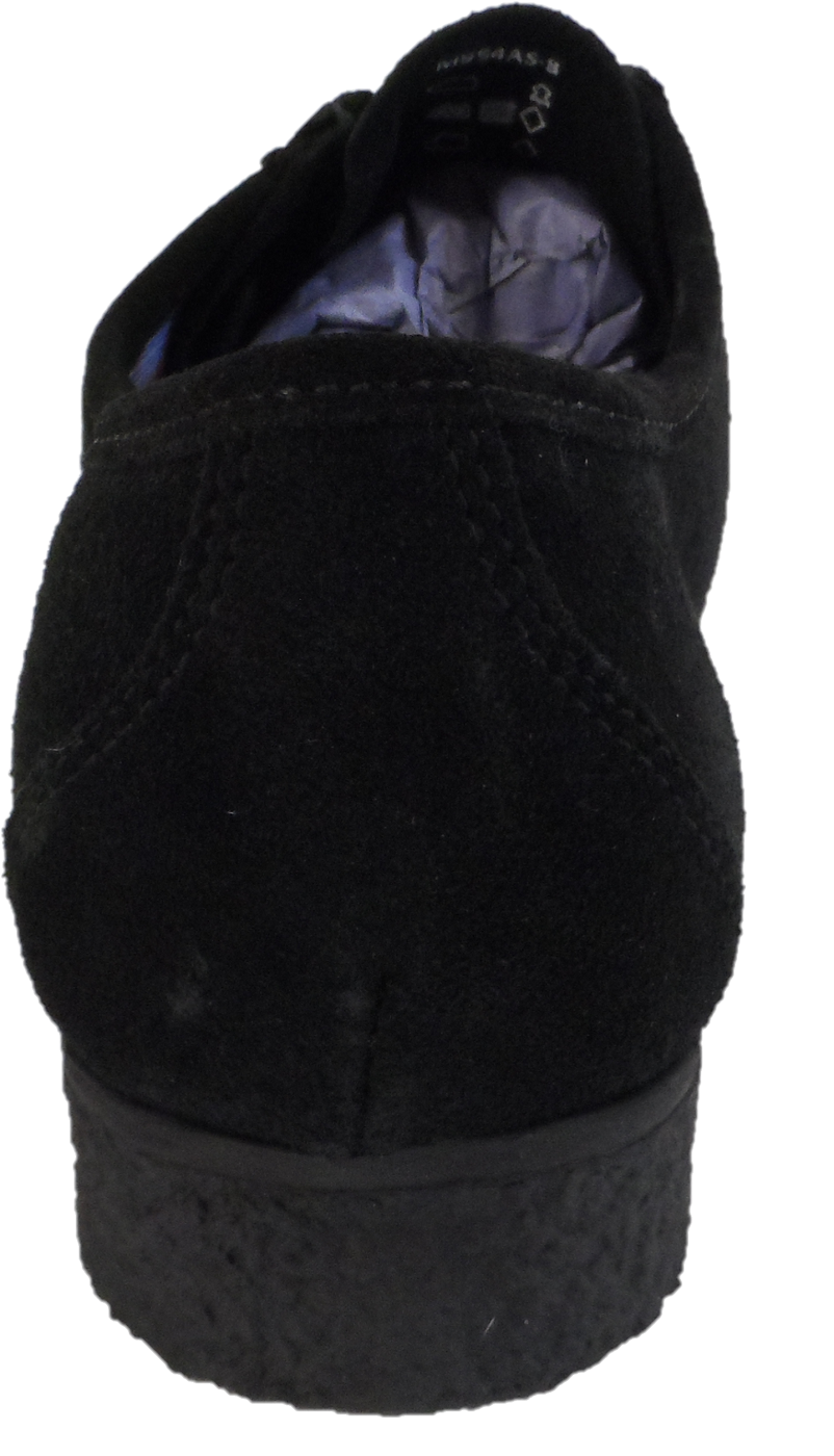 Roamers Mens Retro Black Walibee Style Real Suede Shoes