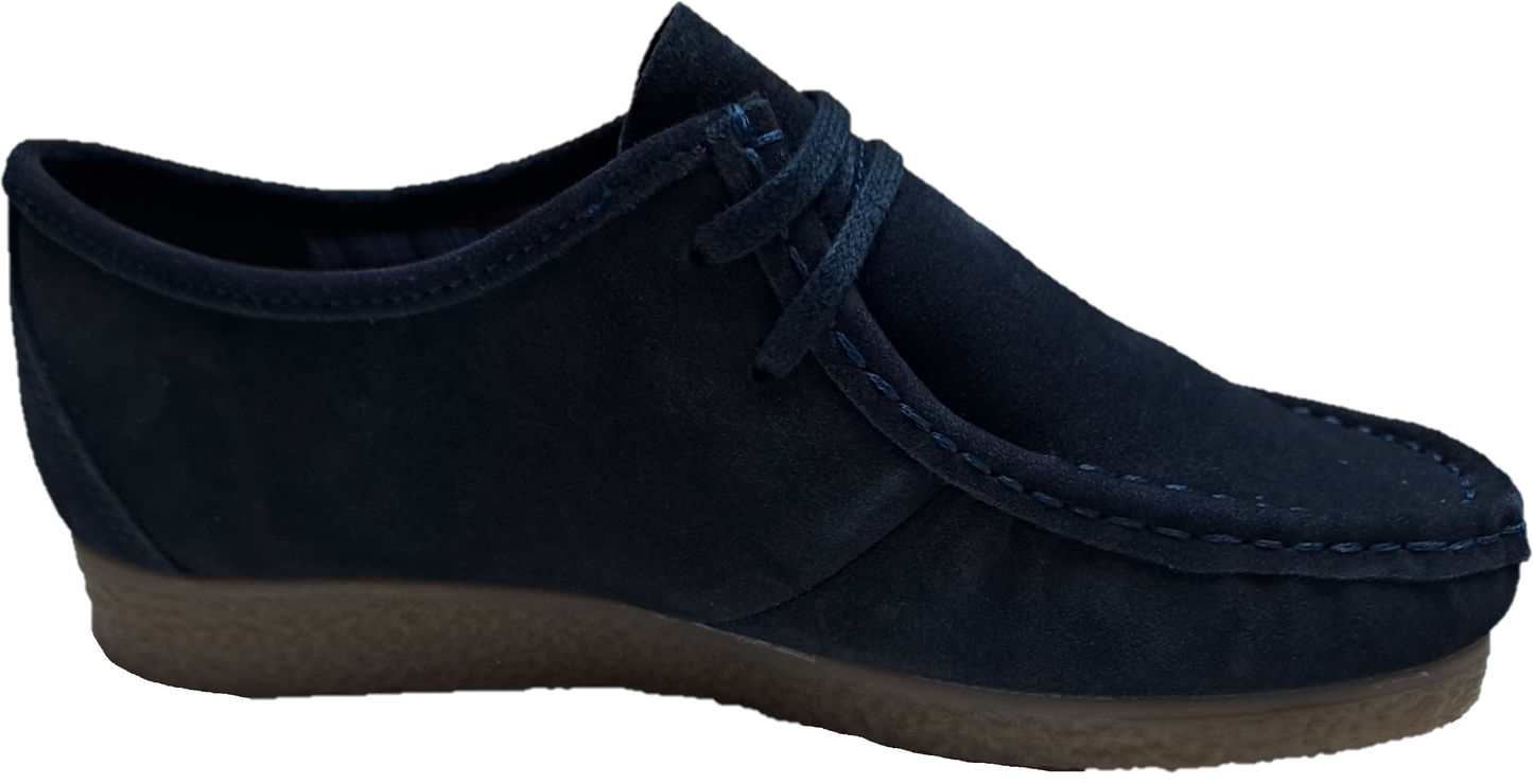 Roamers Mens Retro Navy Walibee Style Real Suede Shoes