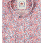 Relco Herren-Hemd mit Knöpfen im Retro-Stil, langärmelig, Paisleymuster, rot