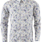 Relco platine chemises boutonnées blanches à fleurs pour hommes
