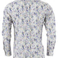 Relco platine chemises boutonnées blanches à fleurs pour hommes