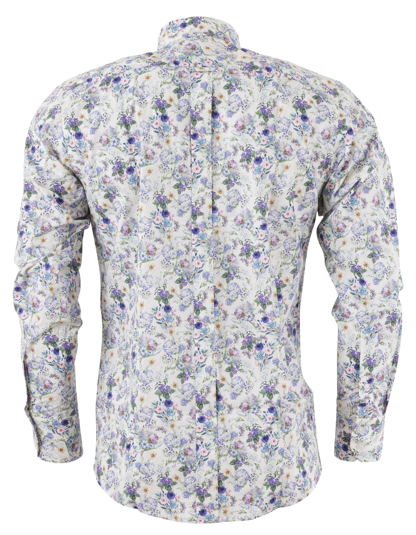 Relco Platinum Mens White Floral Button Down Shirts