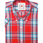 Relco Retro Red Checked Ladies Button Down Short Sleeved Shirts