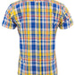 Relco camicie da uomo a maniche corte a quadri blu e gialle