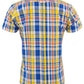 Relco Mens Blue & Yellow Checked Short Sleeved Button Down Shirts