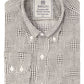قميص رجالي Relco Platinum Geo Check بأكمام طويلة وأزرار سفلية كلاسيكية