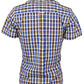 قمصان Relco للسيدات ذات مربعات زرقاء متعددة الألوان وأكمام قصيرة