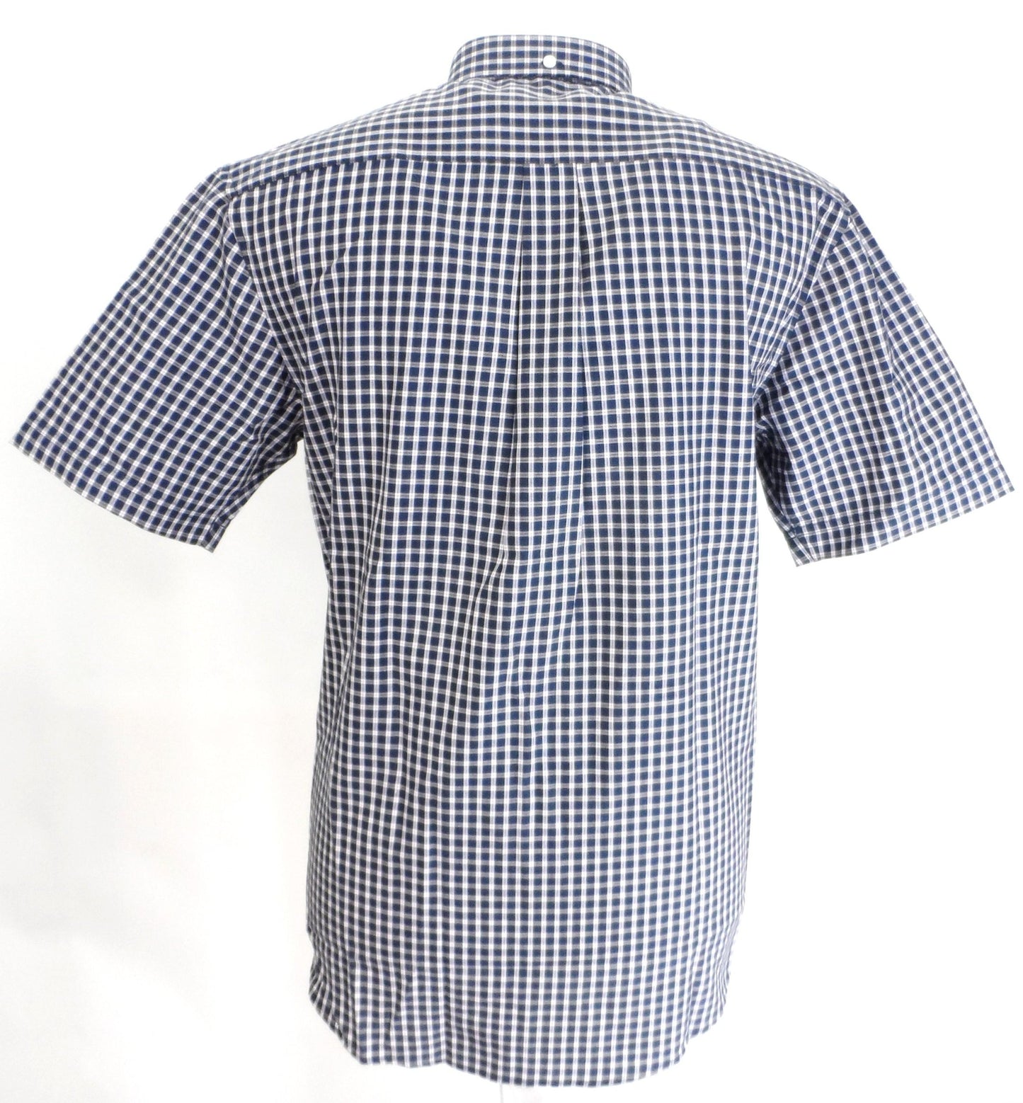 Kurzärmlige, blau karierte Button-Down-Hemden Farah