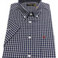 Camicie button-down a quadri blu locke a maniche corte Farah