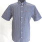 Farah Short Sleeved Locke Blue Check Button-Down Shirts
