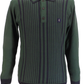 Gabicci Mens Pine/Navy Multi Stripe Knitted Polo