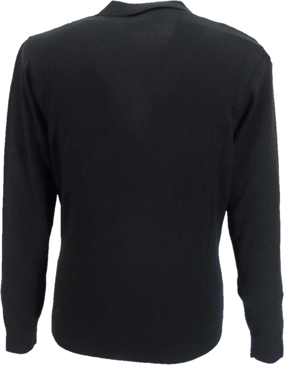 قميص بولو منسوج متعدد الخطوط باللون الأسود للرجال Gabicci