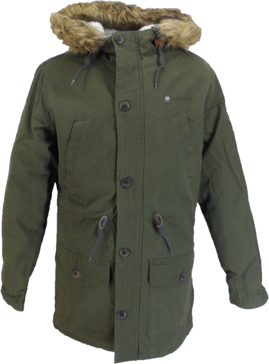 Men s Mod Parka Jacket Coat Fur Hood Men s Fishtail Parkas Mazeys UK