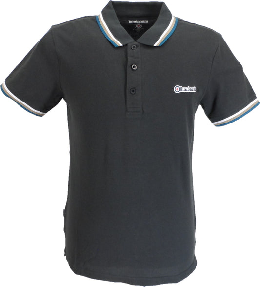 Lambretta Mens Graphite Grey Retro 100% Cotton Polo Shirt
