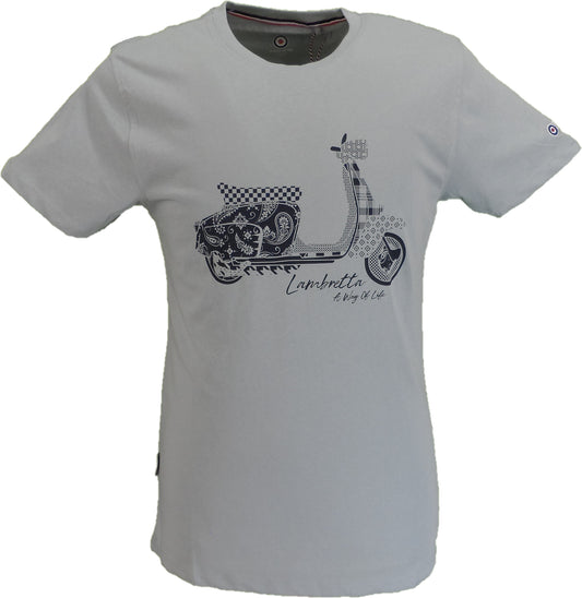 Lambretta Herren-T-Shirt im Retro-Stil mit blauem Nebel und Paisley-Motiv