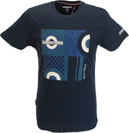 Lambretta camiseta retro target azul marino para hombre