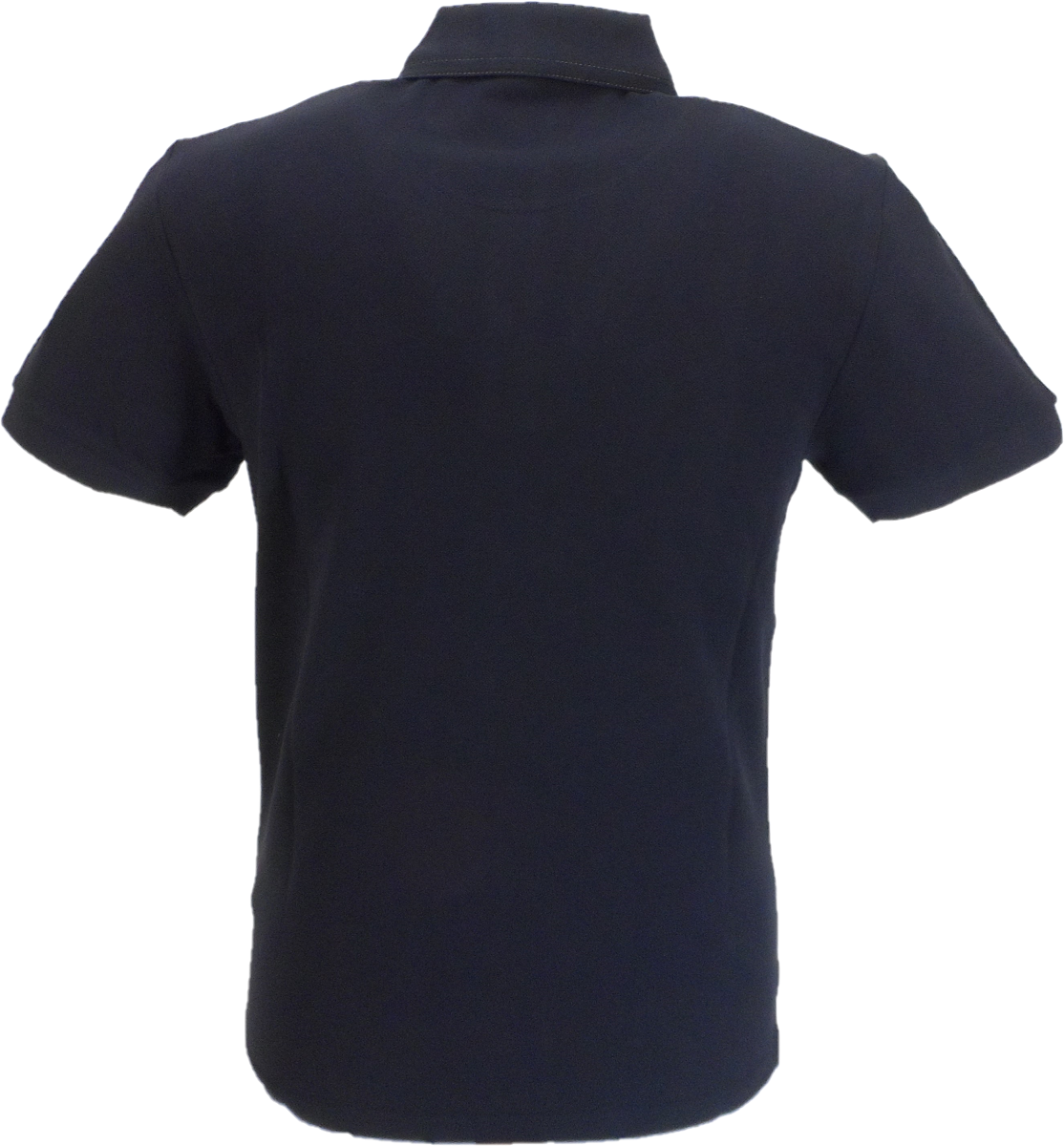 Dunkelblaues Herren-Poloshirt aus 100 % Baumwolle mit Streifen Ska & Soul