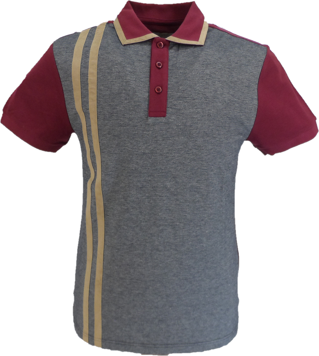 Ska & Soul Port Red Taped Stripe 100% Cotton Polo Shirt