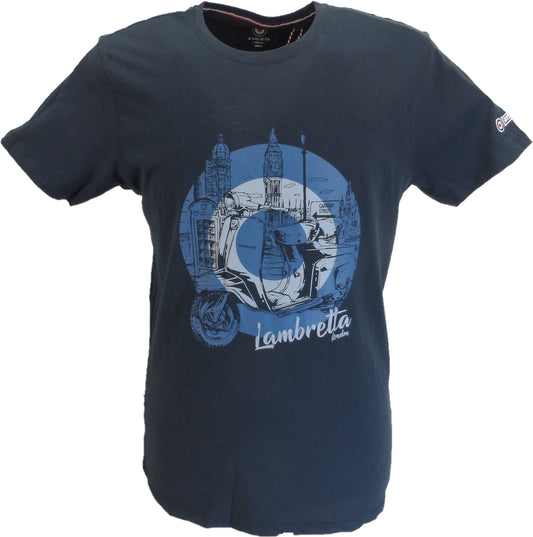 Lambretta Herren-T-Shirt „Target Scooter“ in Marineblau im Retro-Stil