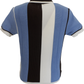 Ska & Soul Mens Brown/Sky Rib Stripe Fine Gauge Knitted Zip Shirts
