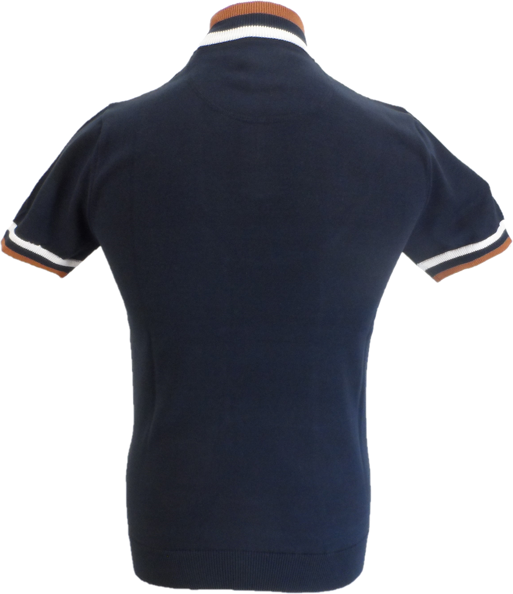 Jersey de ciclismo con cremallera azul marino para hombre de Ska & Soul