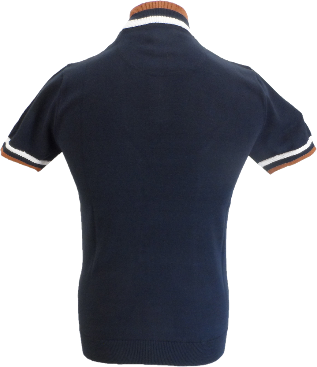 Ska & Soul Mens Navy Blue Zip Up Cycling Top Jumper