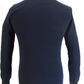 Maglione Ska & Soul blu navy a doppia v con collo alto a maglie fini