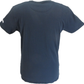 Lambretta Mens Navy Blue Target Fade Logo 100% Cotton T-Shirt