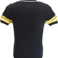 Trojan Records Mens Black Zip Striped Knit Polo Shirt