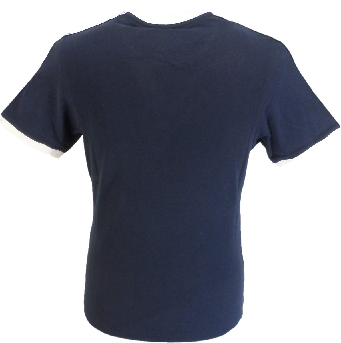 Trojan Records Mens Navy Taped Sleeve Cotton Ringer T-Shirt