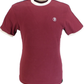 Trojan Records Mens Port Red Taped Sleeve Cotton Ringer T-Shirt