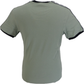 Salbeigrünes Herren-Ringer-T-Shirt aus Baumwolle mit geklebten Ärmeln Trojan Records